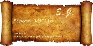 Siposs Júlia névjegykártya